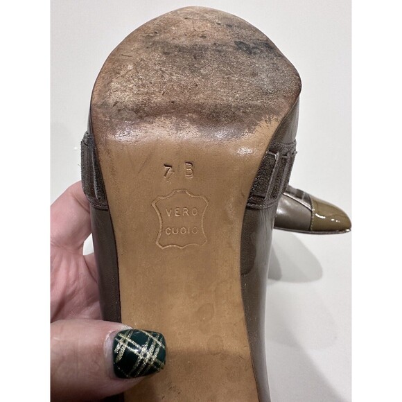 AUTHENTIC BRUNO MAGLI MADE IN ITALY SZ 6.5B TAN & BROWN - Picture 7 of 9